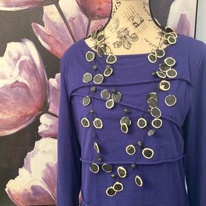 SYLCA DESIGNS Art-to-Wear Black & White Statement Necklace